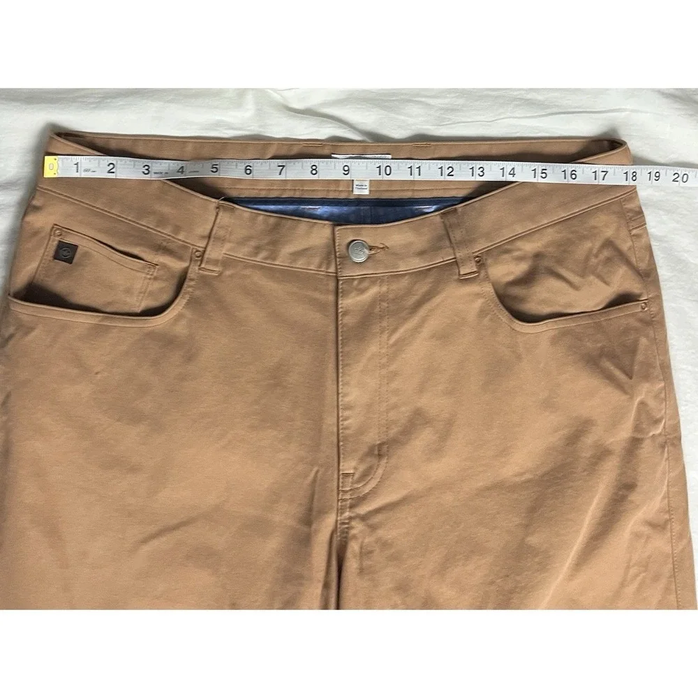 Peter Millar  Brown 36x30 Golf Performance Five-Pocket Pant Men's Cognac Brown